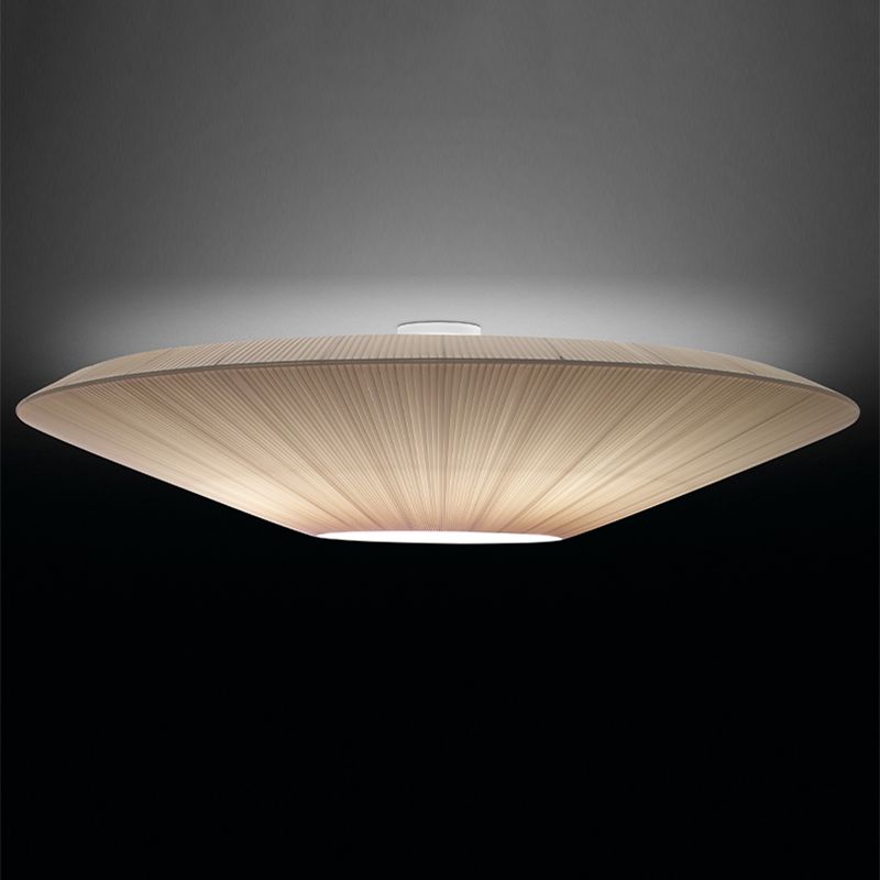 Fabric Geometric Flush Ceiling Light Modern 1 Light Flush Light Fixtures in White