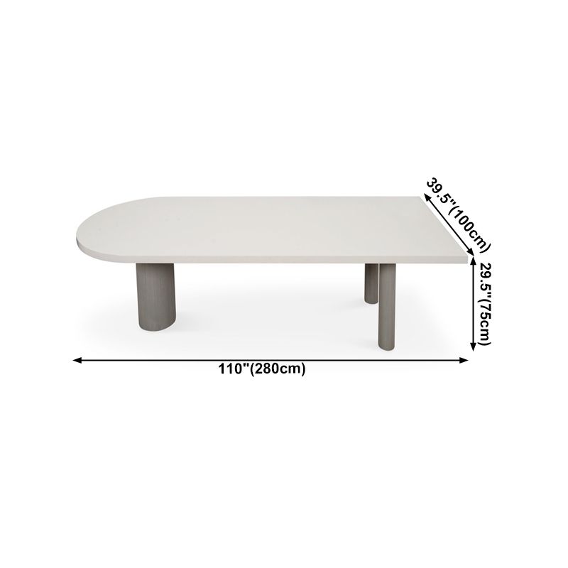 Mesa de comedor contemporánea de madera sólida Mesa de forma de madera de pino para la cocina