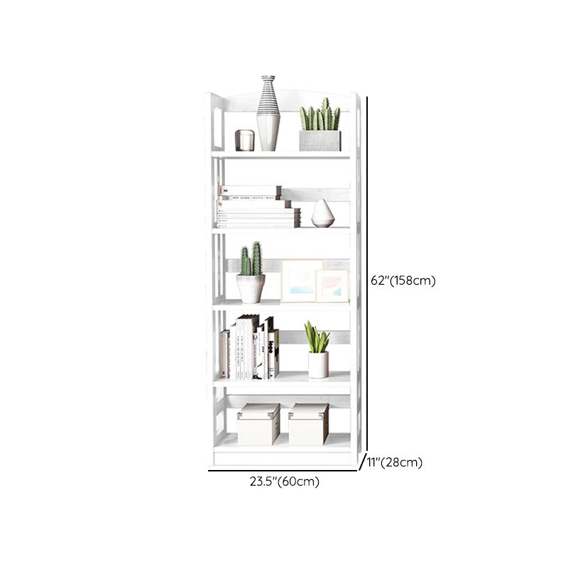 Contemporary Standard Bookshelf Wooden Open Back Bookcase with Shelves