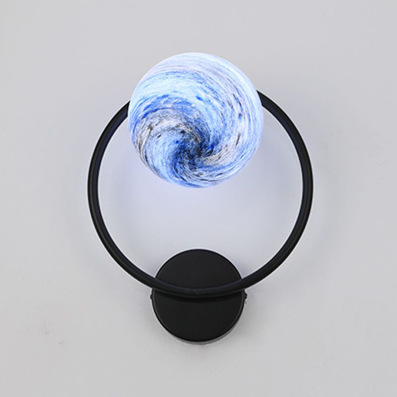 Modernist Wall Sconce Spherical Glass Wall Light Fixture for Bedroom