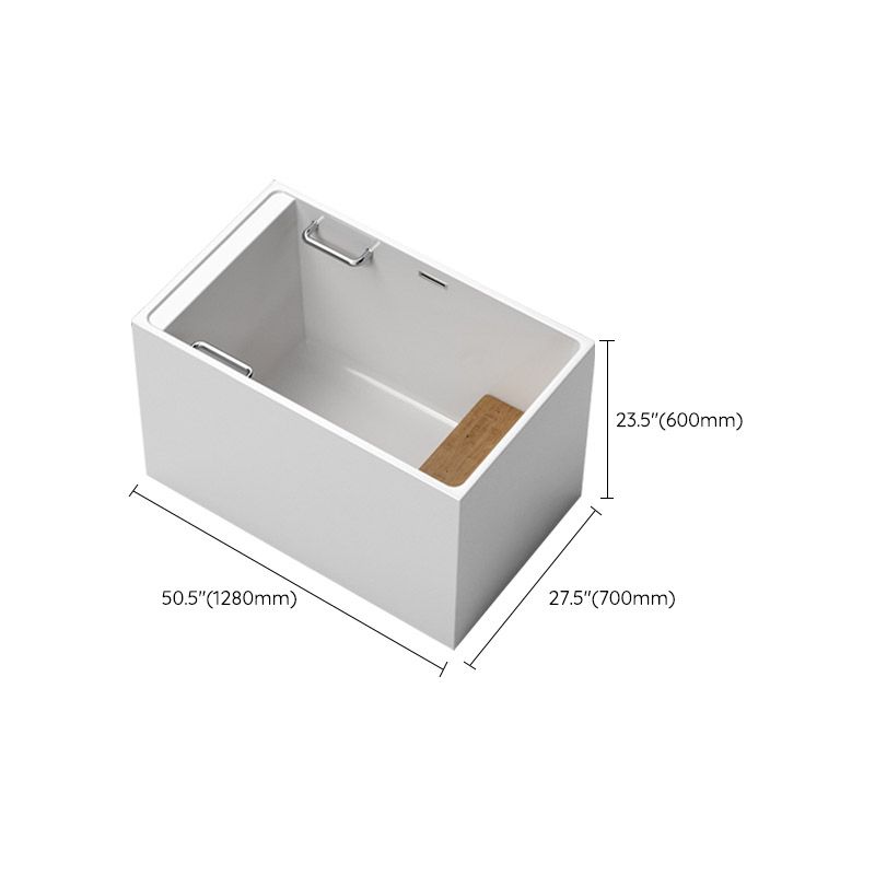 Modern Corner White Acrylic Bathtub Rectangle with Drain Bath Tub