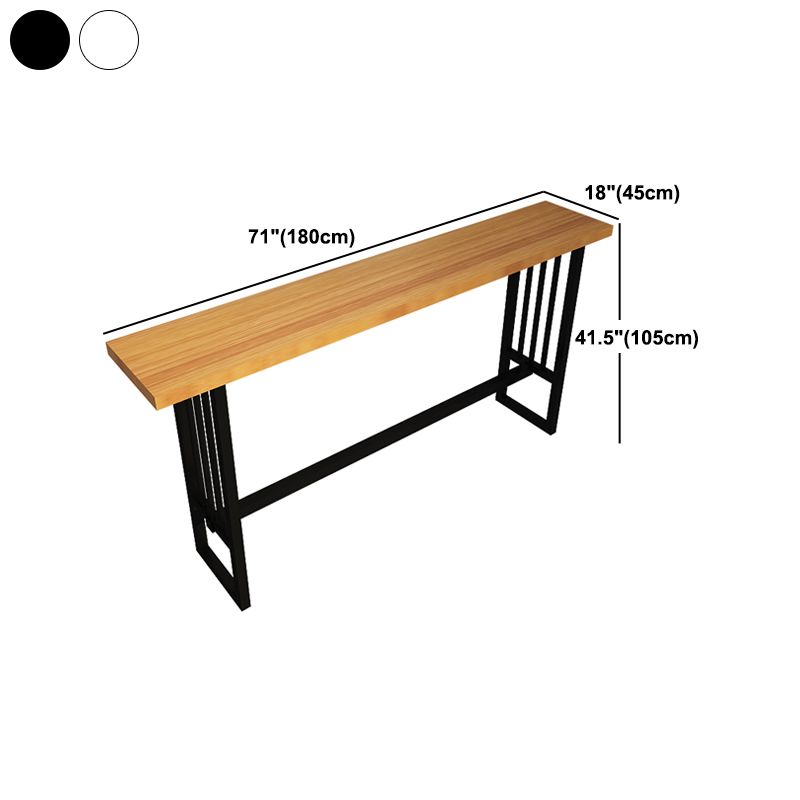 Industrial Style Bar Table Solid Wood Trestle Base Bar Dining Table