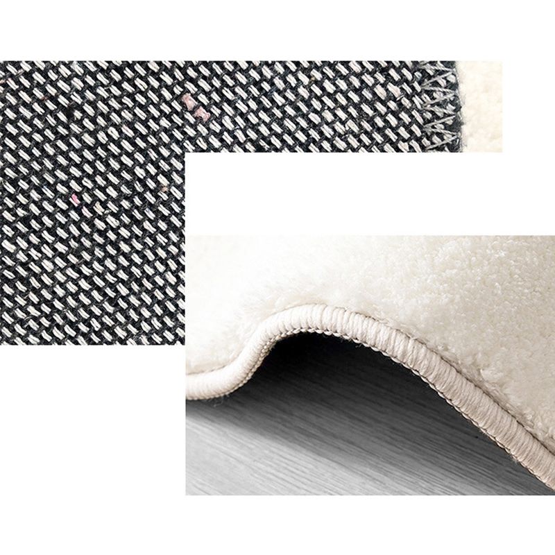 Beige Modern Area Rug Polyester Color Block Carpet Non-Slip Backing Rug for Living Room