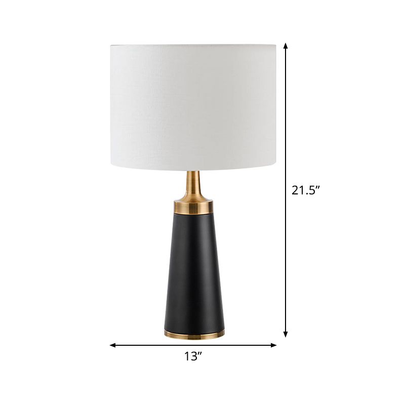 1 hoofddrum taakverlichting modernistische stof kleine bureaulamp in het zwart voor de woonkamer
