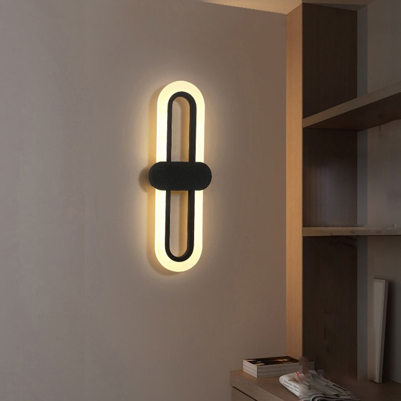 Unique Shape Wall Light Fixture Modern Wall Mounted Lighting in Black for Dining Room