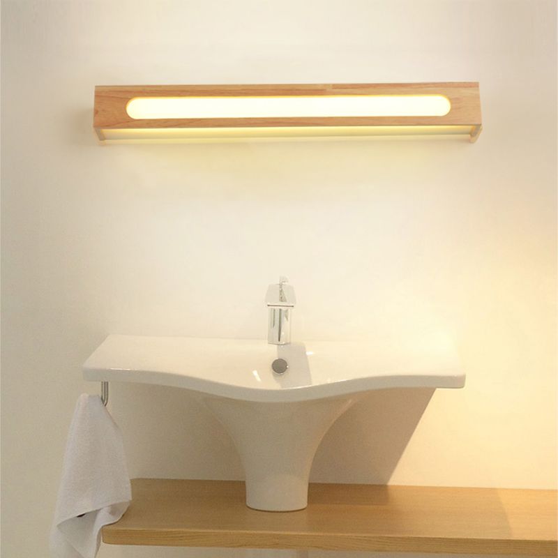 Illuminazione geometrica vanità moderna moderna legno multi luci vanità sconce