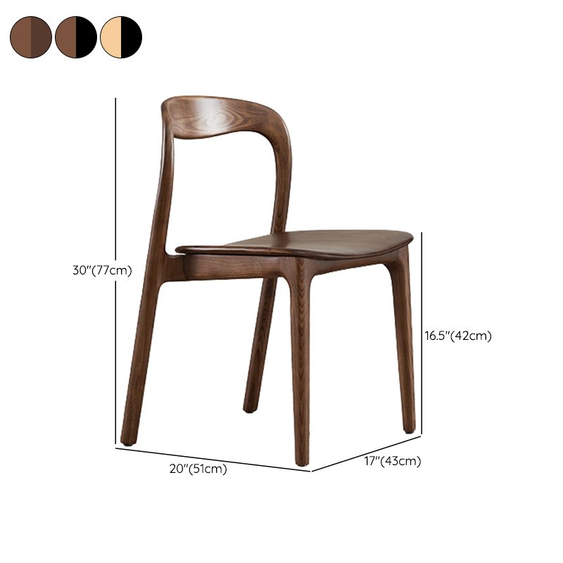 Traditional Solid Wood Dining Chairs Open Back Armless Dining Chairs