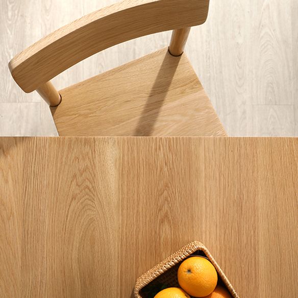 Minimalist Style Solid Wood Dining Set with Traditional Height Table and 4 Legs Base for Home Use