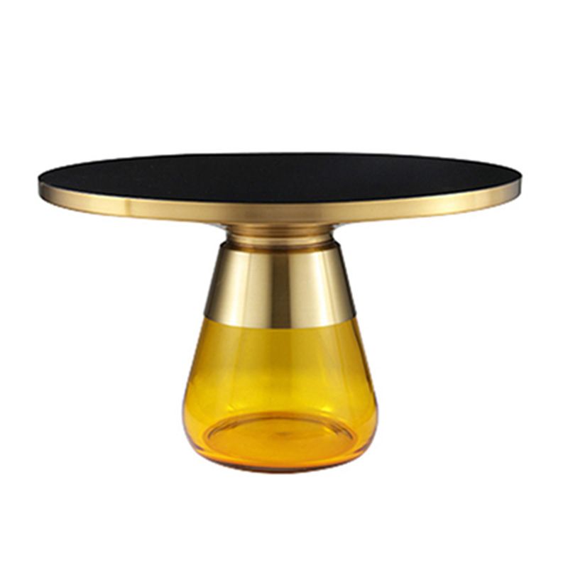 29.53 inch Wide Contemporary Sofa Side Accent Table Glass Round Side End Table