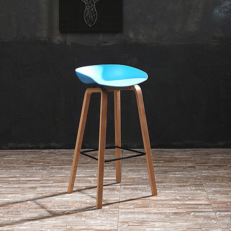 Scandinavia in stile bar-sgabello gambe in legno pp sedile sedile da bar per cucina da bar