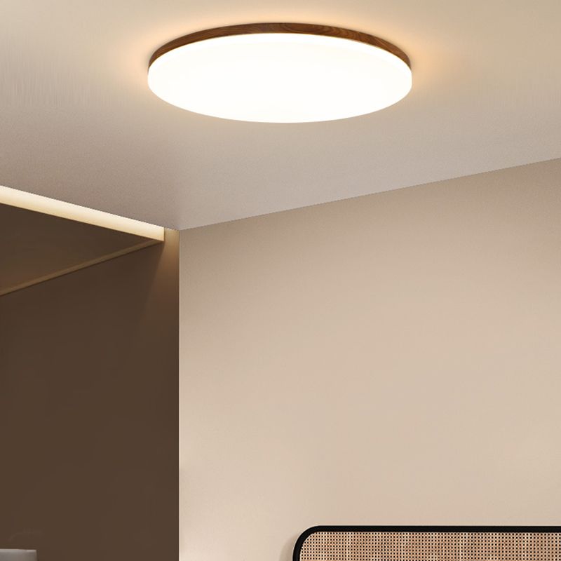 Plafonnier LED en forme de géométrie, Style moderne et Simple, en bois, 1 lumière, encastré pour le salon