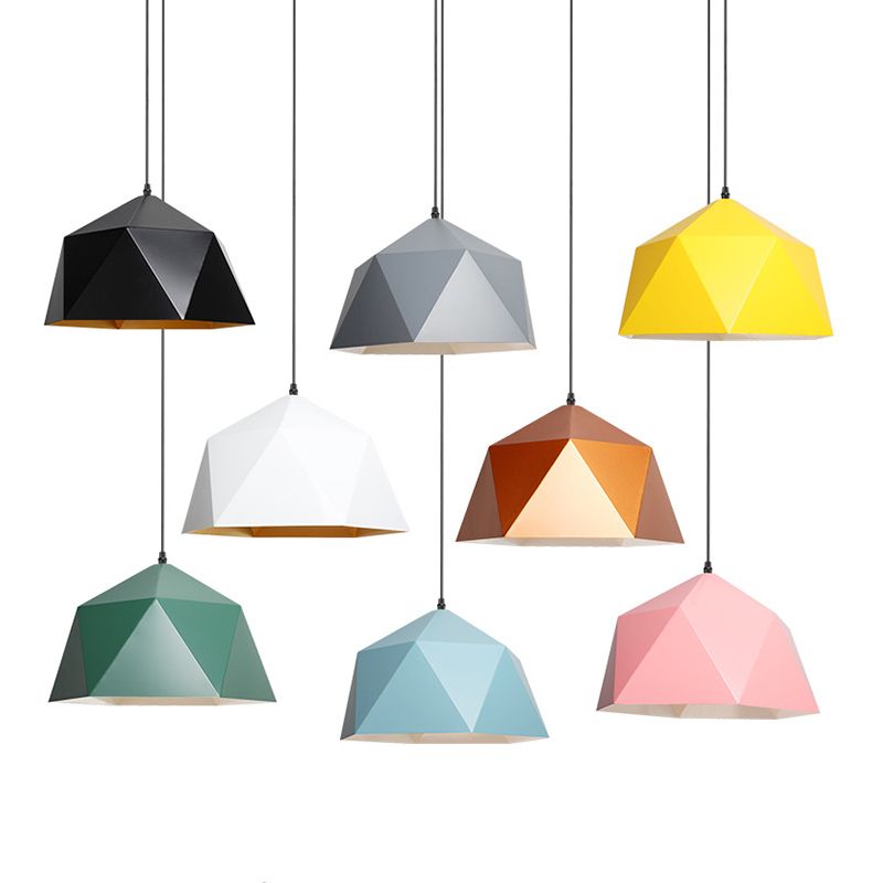 Macaron Style 1 Suspension de tête Lumière en aluminium Rhombus Pendante Pendante pour salle à manger