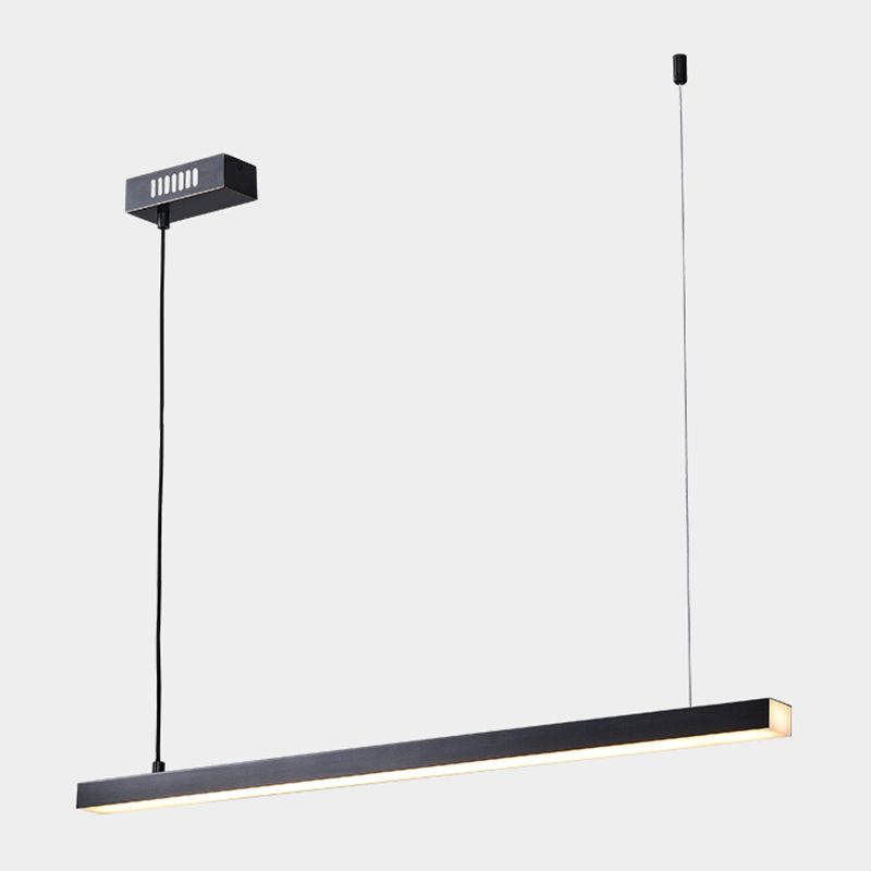 Black Copper Island Lighting Fixtures Modern 1-Light Linear Restaurant LED Suspension Lamp