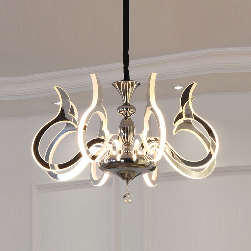 Modern Style Geometric Shape Chandelier Metal LED Hanging Light for Bedroom