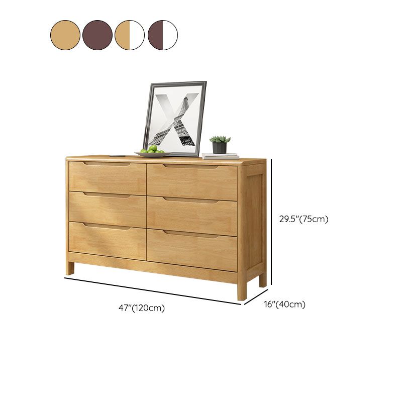 Contemporary Horizontal Double Dresser Wood Storage Dresser for Bedroom