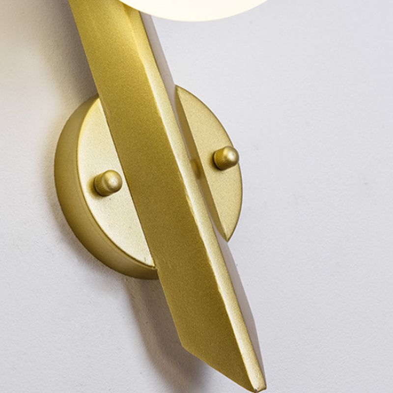 Modernist Wall Sconce Globe Glass Sconce Lighting in White for Bedroom