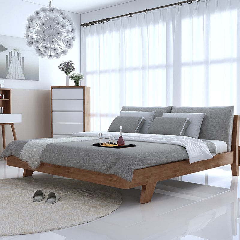 Contemporary Wood Panel Standard Bed with Rectangular Headboard
