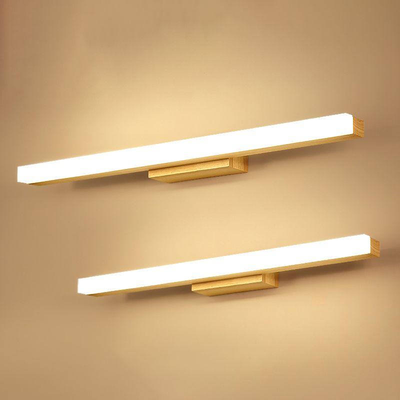 1 luz de pared lineal de luz iluminación de pared de madera de estilo moderno para baño de ducha