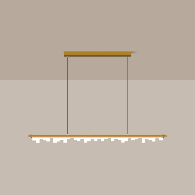 Idee di illuminazione dell'isola lineare moderna lampadario metallo 1 luci isola luminosa per sala da pranzo