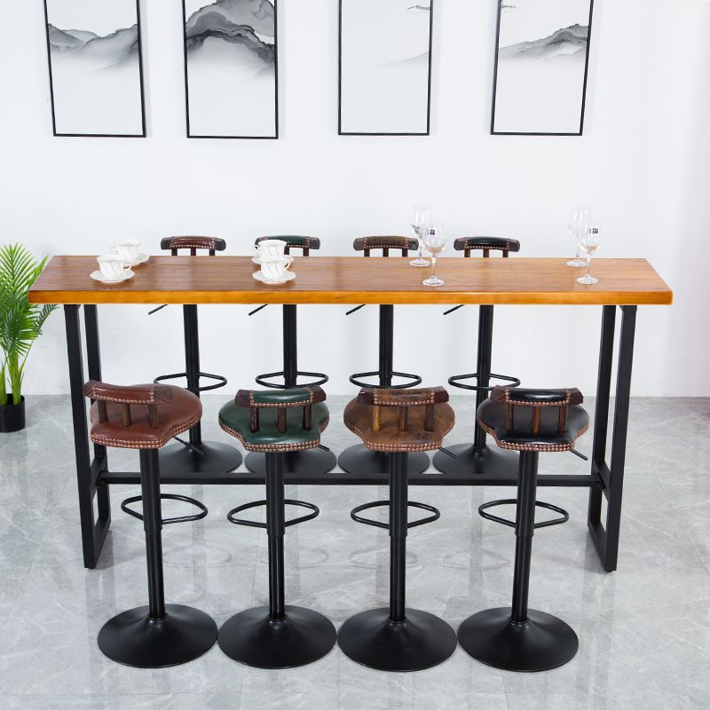 Industrial Style Pub Dining Set 1/2/5/9 Pcs Rectangular Solid Wood Pub Set for Home