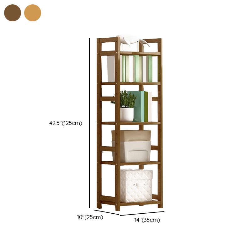 Etagere Contemporary Bookshelf Vertical Open Bamboo Shelf Bookcase for Home