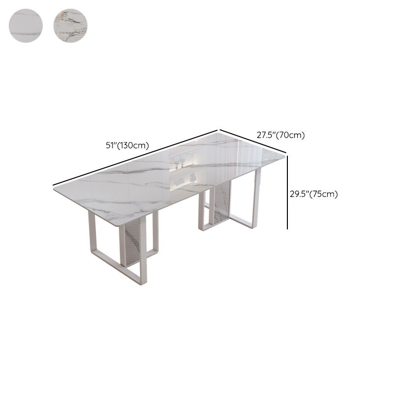 Modern Rectangle Stone Dining Table 1/5 Pieces Dining Set for Cafe