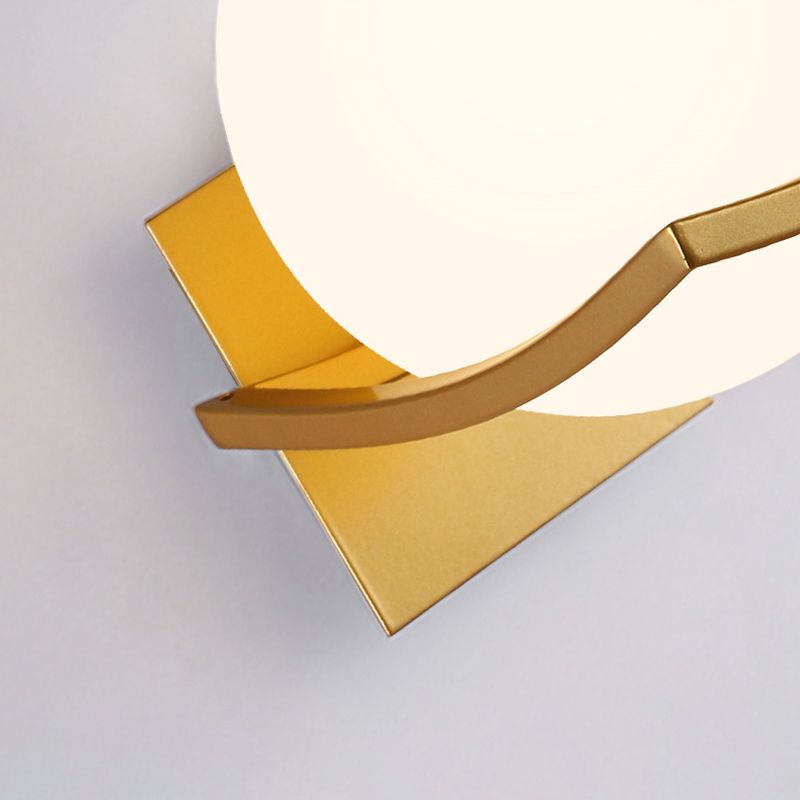 1 Lichtmilch weiße Glaskugel Wandlampe Nordischer Stil Einfachheit Nacht Beleuchtung für Schlafzimmer