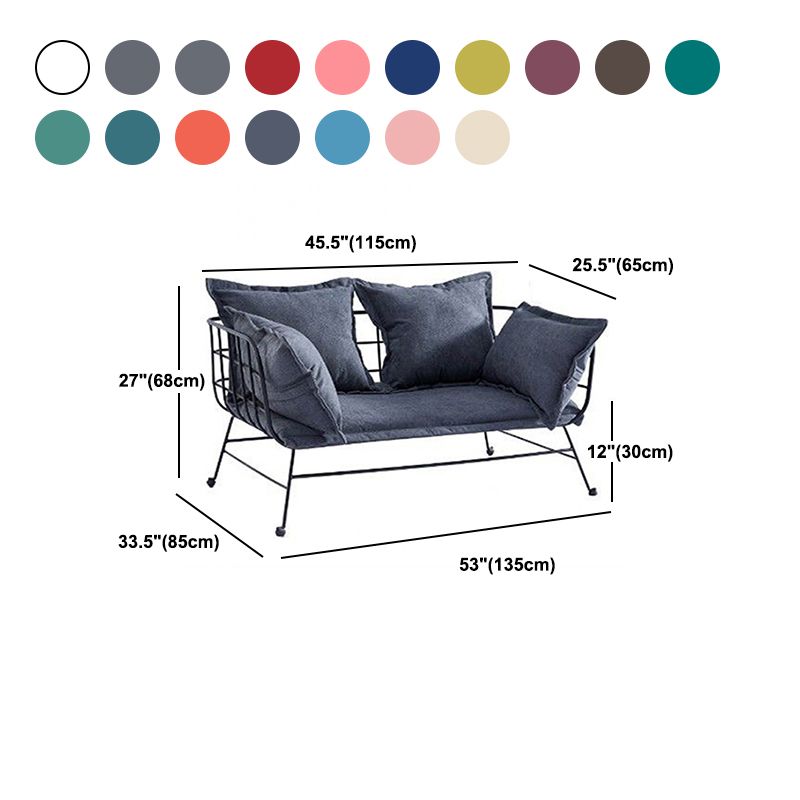 Golden Frame Velvet Loveseat with Pillow Top Arm for Apartment