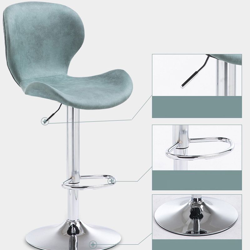Tabouret de bar d'intérieur nordique, haut pivotant réglable en métal, avec rembourrage
