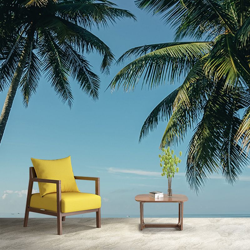 Tropical Trees Murals Water Resistant Wall Covering for Gust Room Bedroom