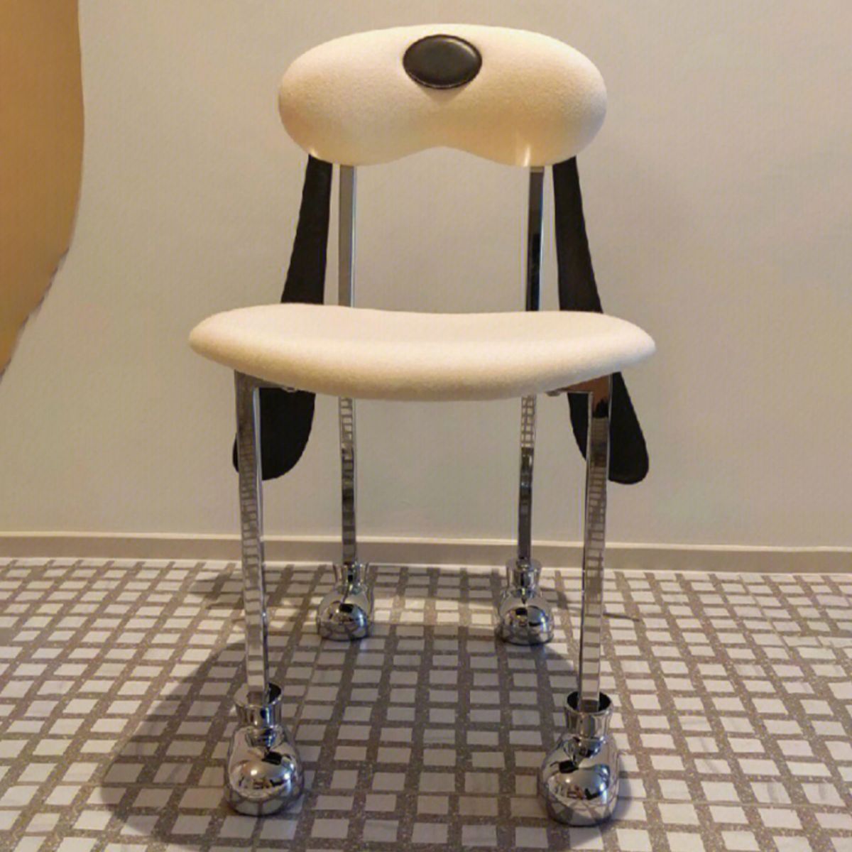 Stainless Steel Frame Armless Dining Chair Upholstered Side Chair for Home