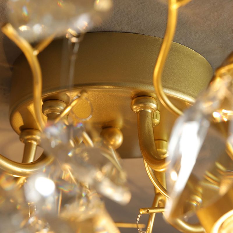 Modern Simple Crystal Ceiling Light Geometry Shape Ceiling Lamp for Bedroom