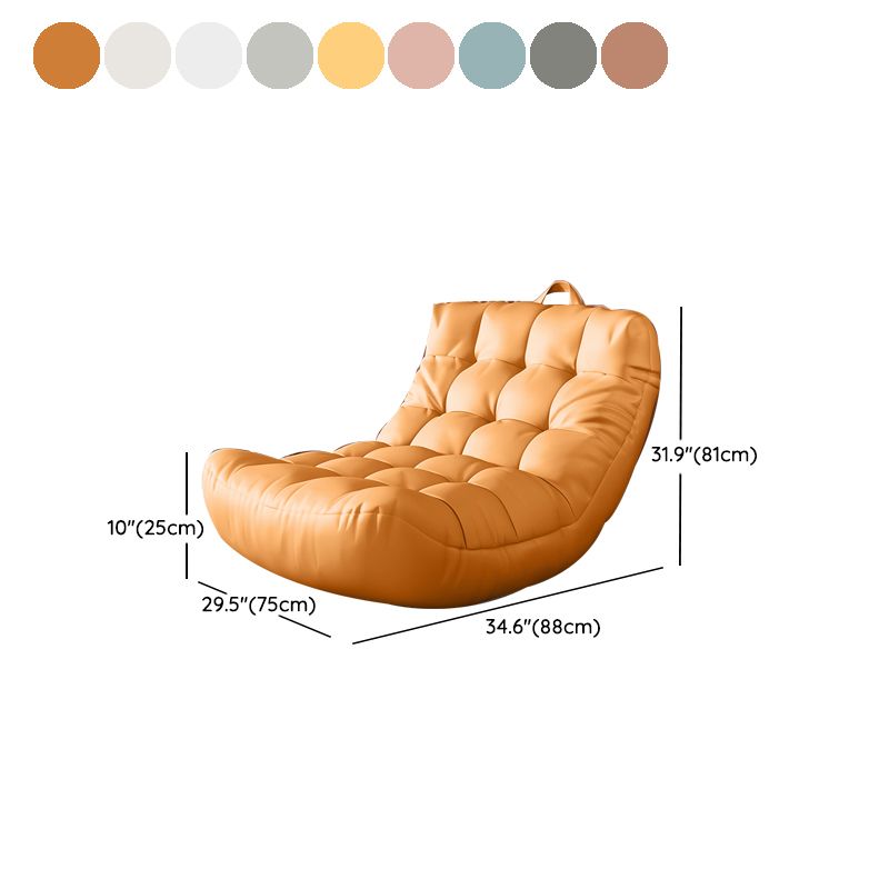 Scandinavian Tufted Single Sofa 29.5" W Faux Leather Sofa with Footrest