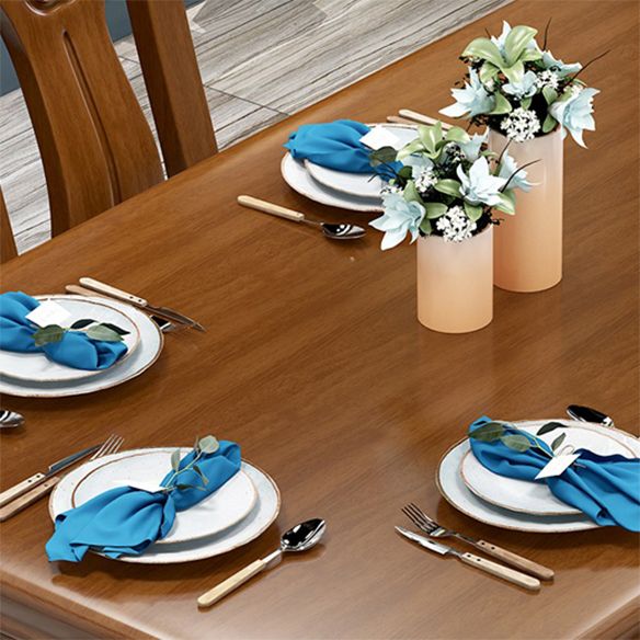 Traditional Style Rectangular Dining RoomTable Set for 6 with Parson Chairs Walnut Dining Set