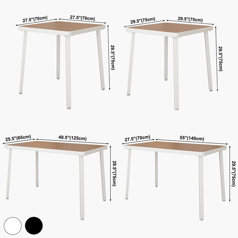 Mesa de comedor de madera maciza industrial Mesa de cocina en la naturaleza con metal 4 patas