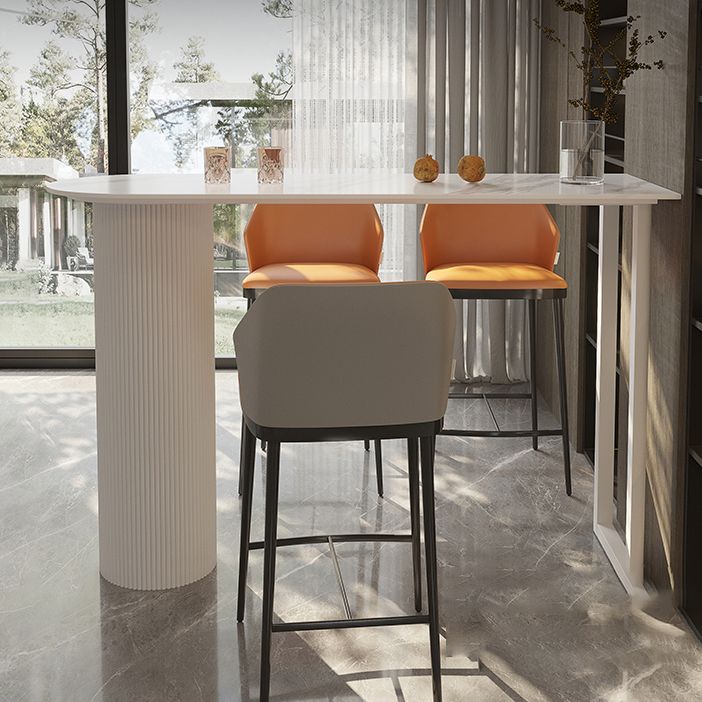 Contemporary Bar Wine Table Stone Bar Dining Table with Double Pedestal