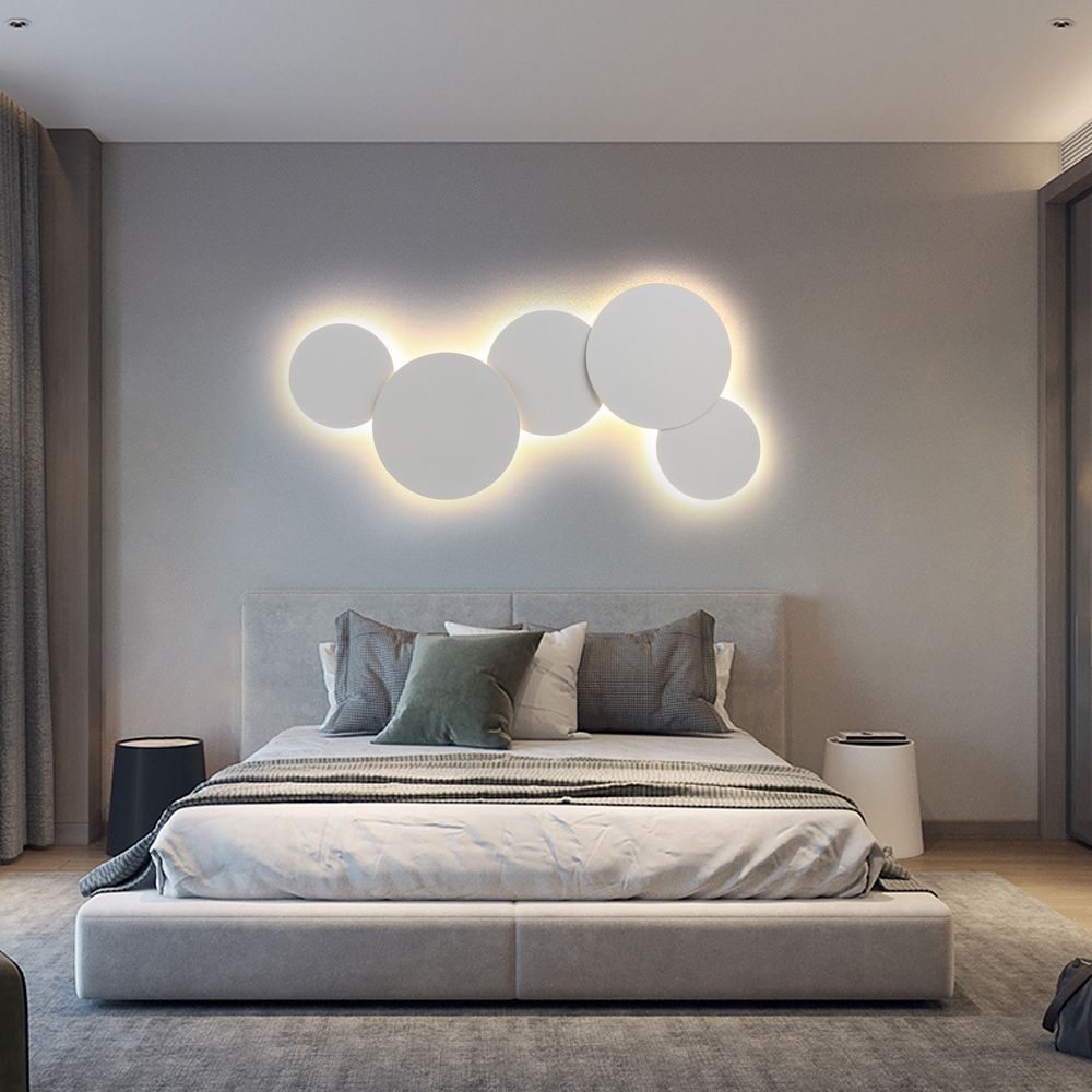 Round Simplicity Metal LED Wall Lamp Contemporary Style Staircase Corridor Sconce Lighting Fixture