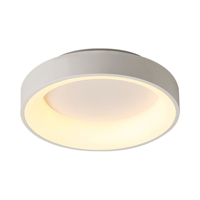 Luz de techo empotrada circular de hierro, iluminación LED empotrada gris nórdica/blanca para dormitorio, 18"/23,5" de diámetro