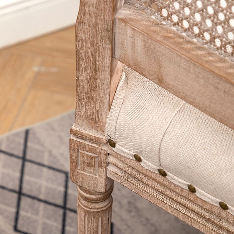 Chaise de salle à manger de style campagnard en bois massif, finition mate, fauteuil de salle à manger à dossier ouvert