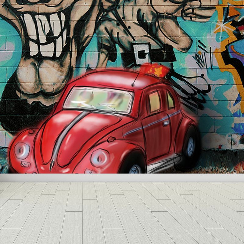 Cool Street Graffiti Wallpaper Mural Boys Bedroom Abstract Pattern Wall Covering, Custom Made