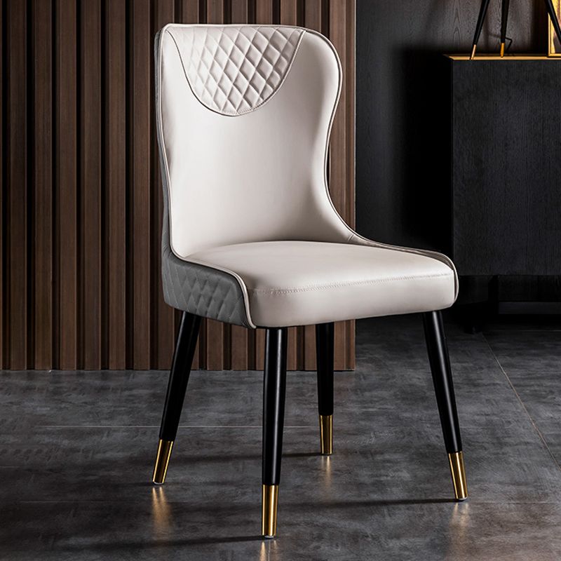 Sillas de comedor de cuero de PU de estilo contemporáneo Silla con respaldo tapizado para cocina