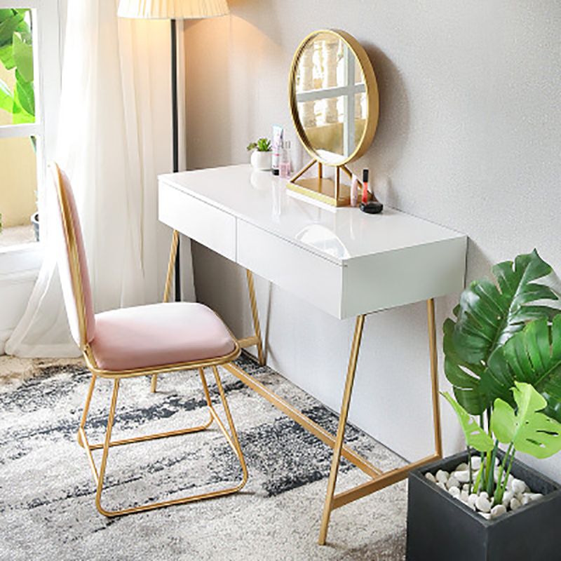 15.74" Wide Makeup Vanity Desk Bright White Vanity Tables with 2 Storage Drawers