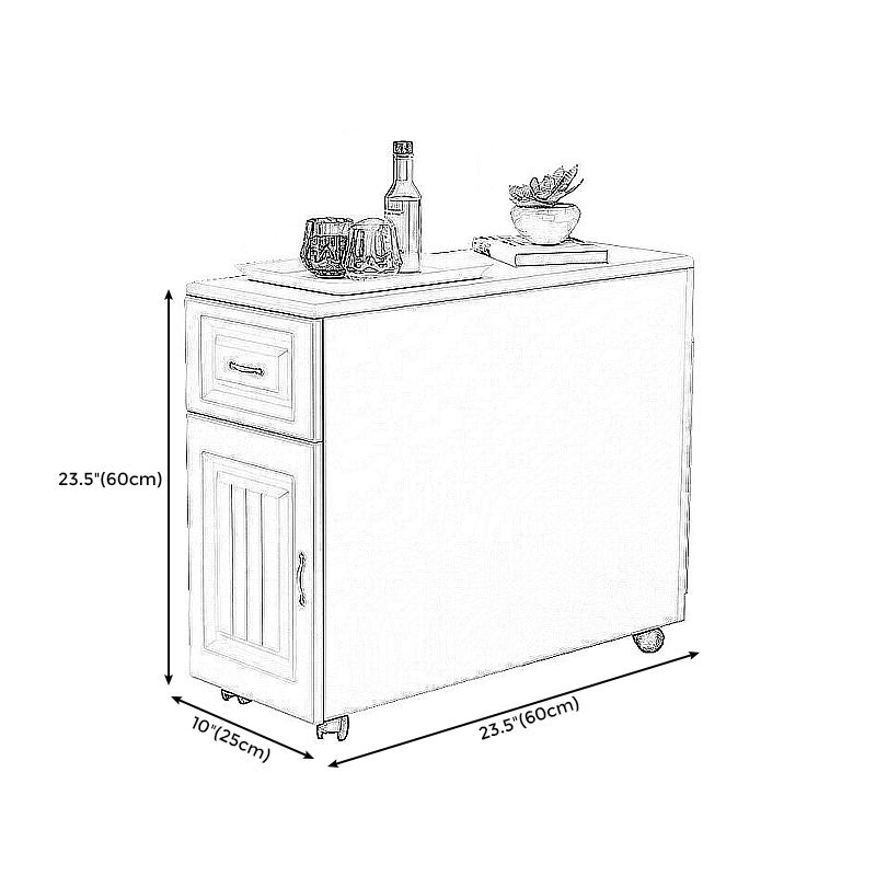 Contemporary Rectangular End Table Removanle Wood Sofa Side Table with Storage