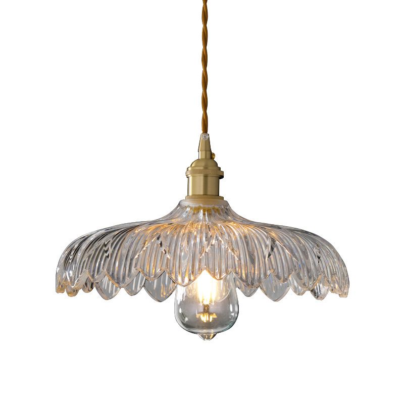 Kit di luce sospesa industriale in vetro trasparente a 1 luci a 1 lutto Luce per sala da pranzo