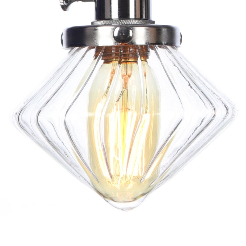 Industrial Vanity Lighting Glass 2-Light Vanity Wall Lights in Silver