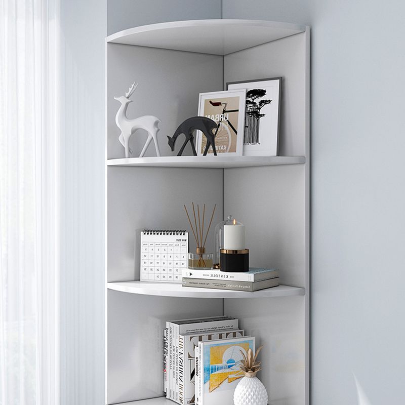 Modern Closed Back Bookshelf Engineered Wood Book Shelf with Cabinets for Home Office