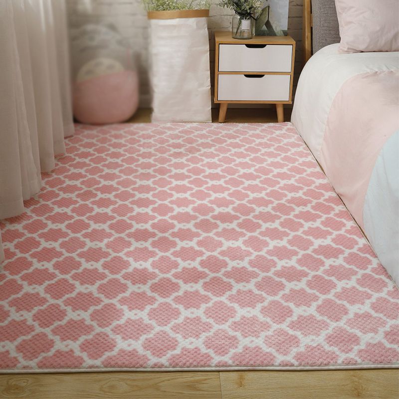 Creative Indoor Rug Argyle Print Polyester Carpet Stain Resistant Area Rug for Home Decoration