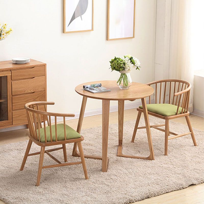 Sillón de madera contemporáneo para estancia en familia, acabado mate, respaldo Windsor, silla de comedor