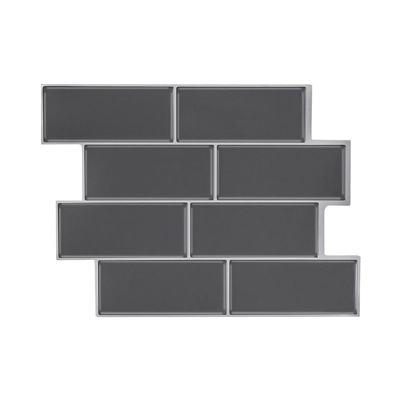 Brick Wallpaper Panel Set Dark Grey PVC Wall Decoration, Peel and Paste, 11' x 8.3"