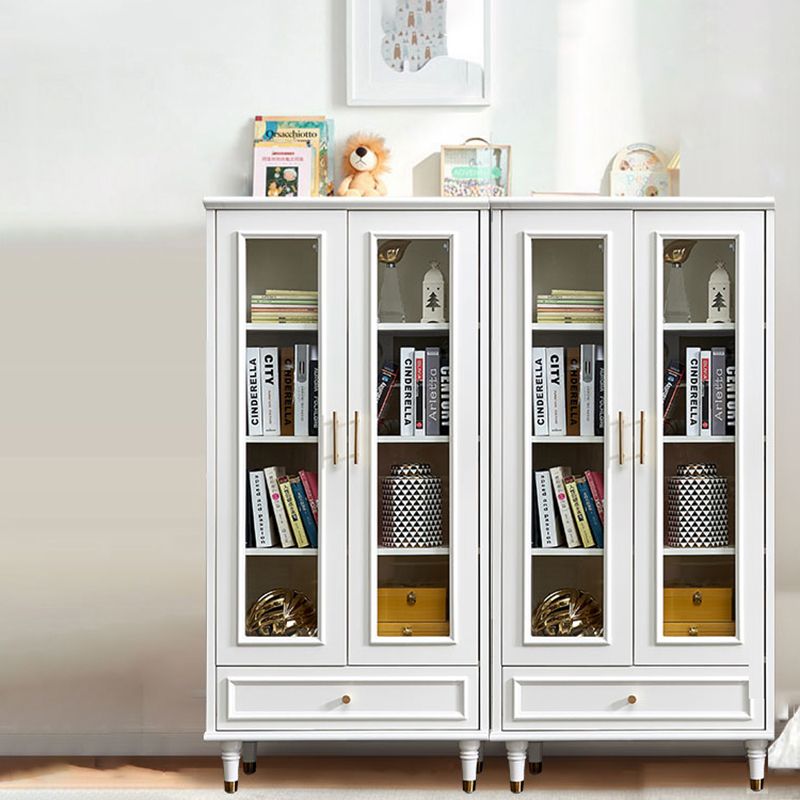 Modern Style Bookshelf Closed Back Standard Engineered Wood Bookcase in White